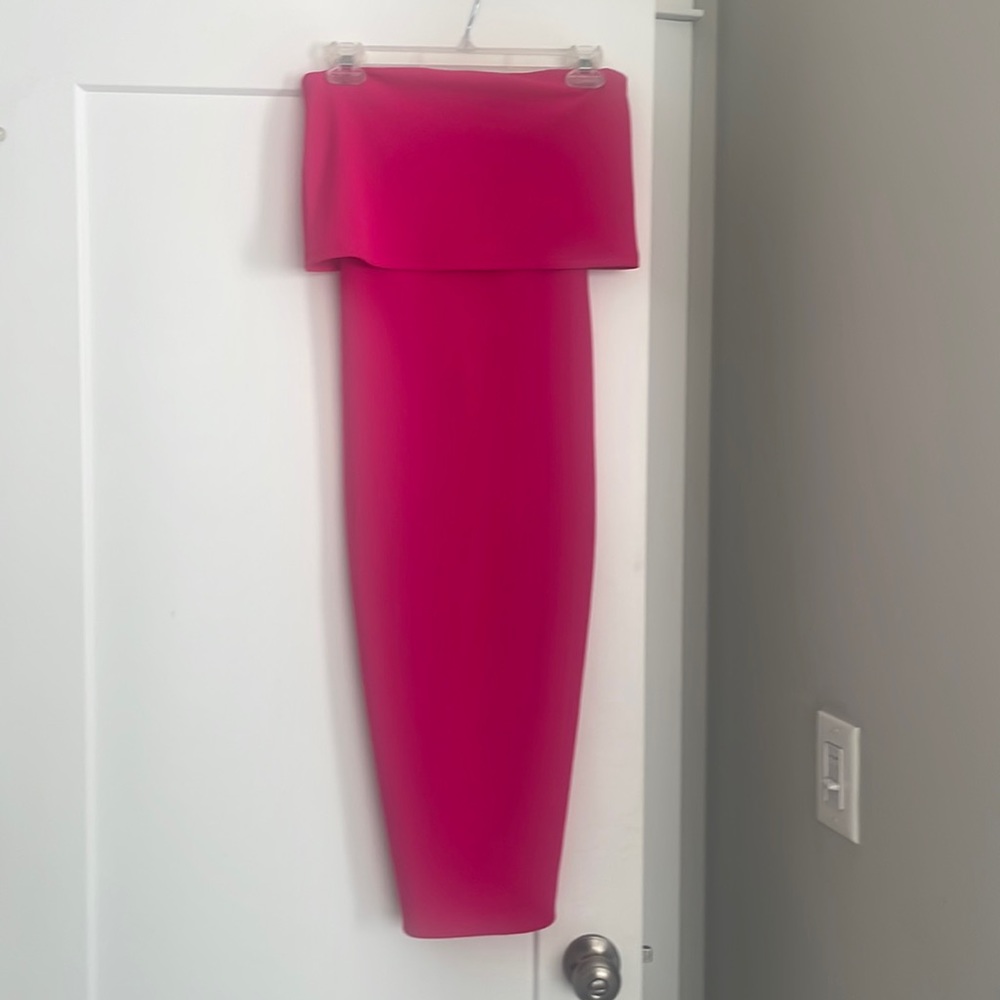 Bright pink Asos dress